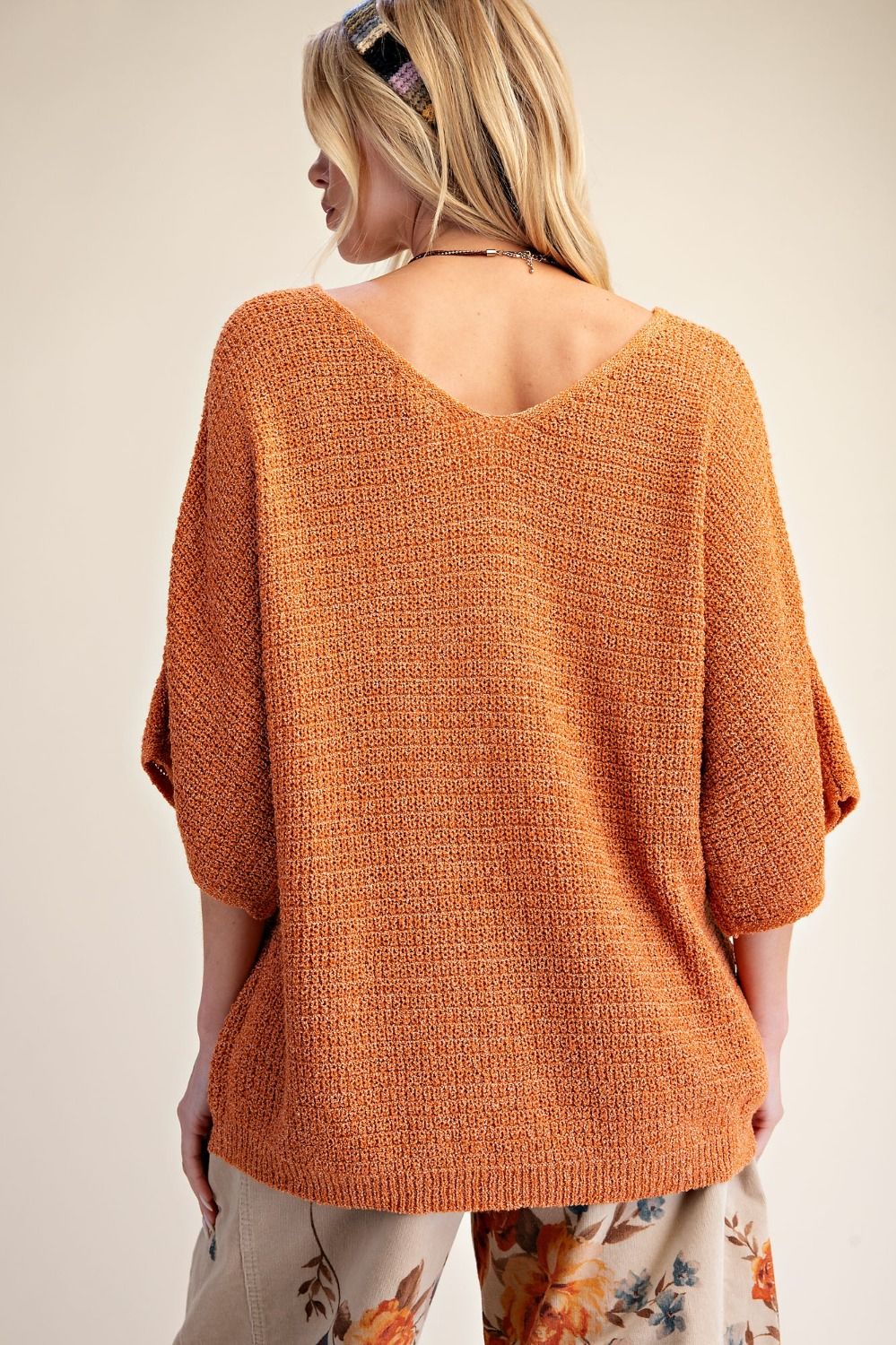 Women’s oversized rust color knit Top