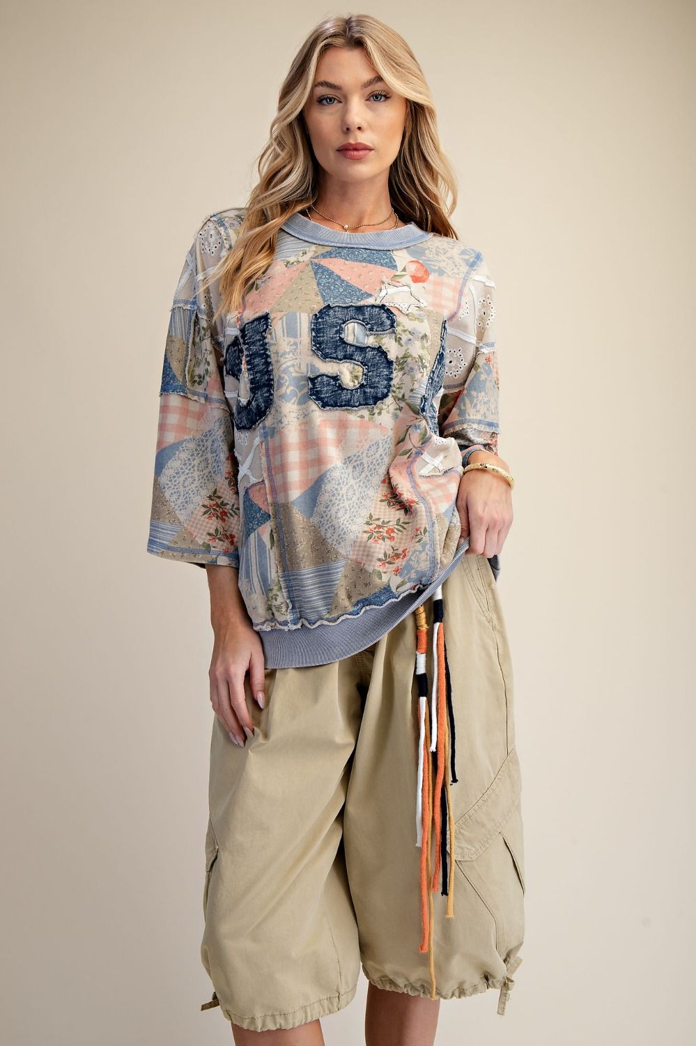 Americana Patchwork Pullover By Easel