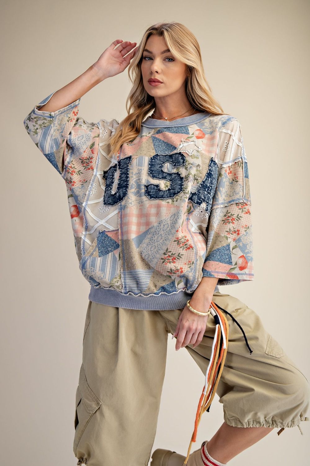 Americana Patchwork Pullover By Easel