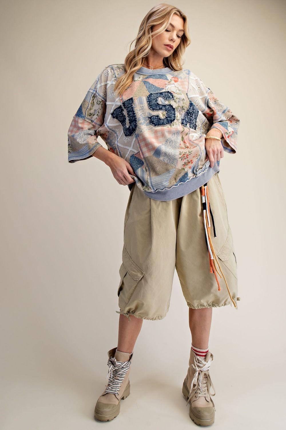 Americana Patchwork Pullover By Easel