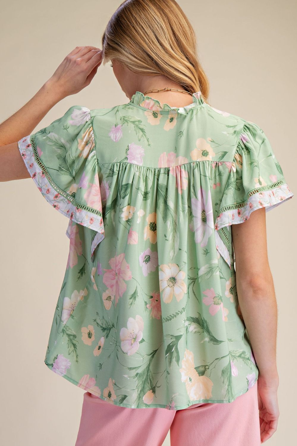 Sage Blossom Breeze Top By Easel