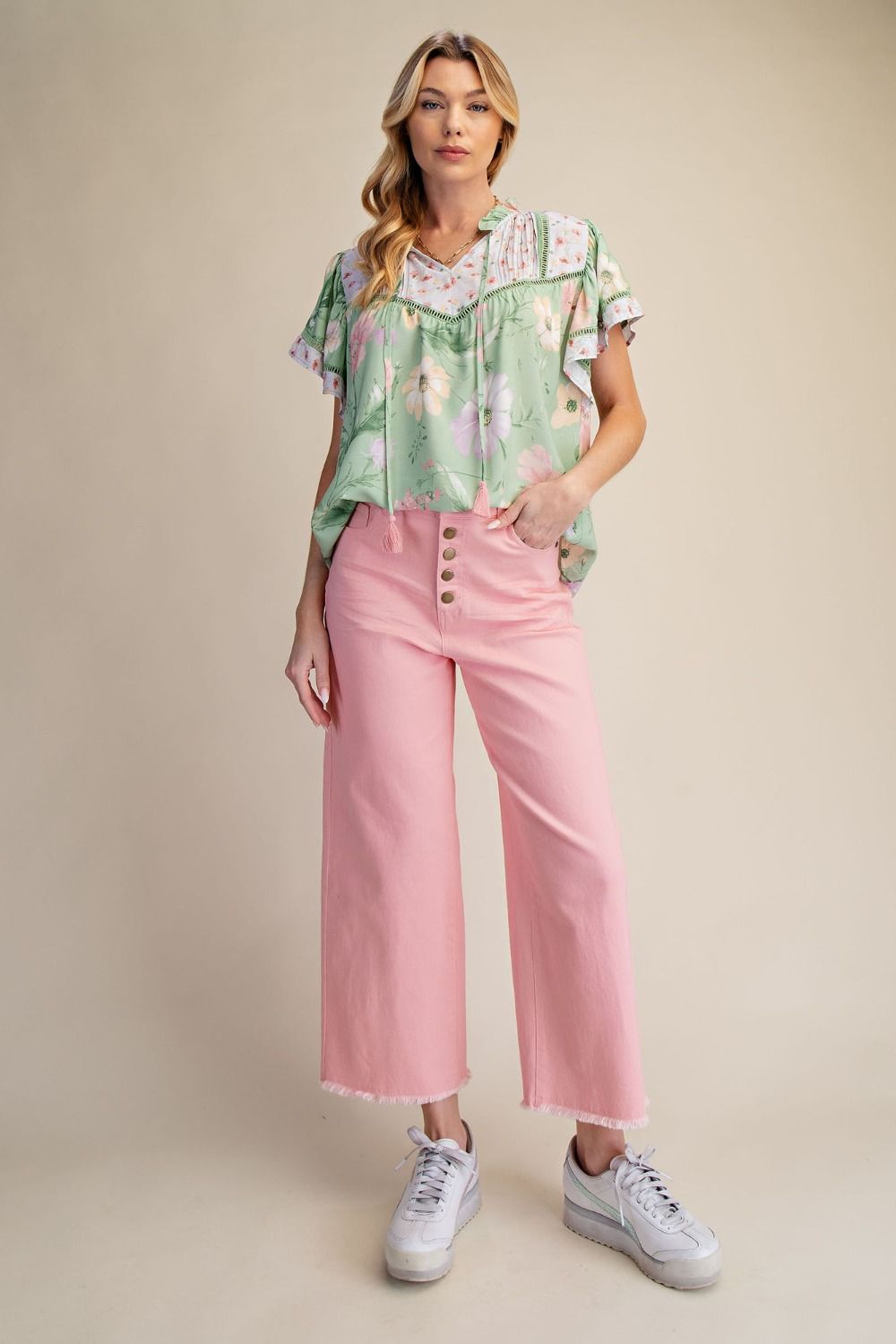 Sage Blossom Breeze Top By Easel