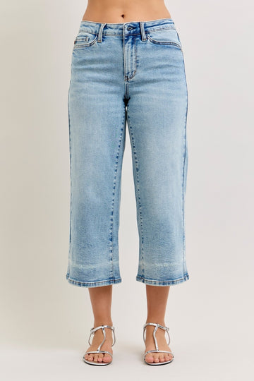 881106 Easy Street Wide Leg Crop Jeans by Judy Blue
