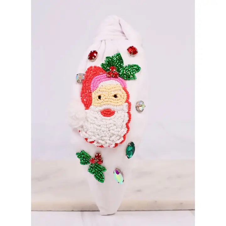 Santa Claus Embellished Headband White