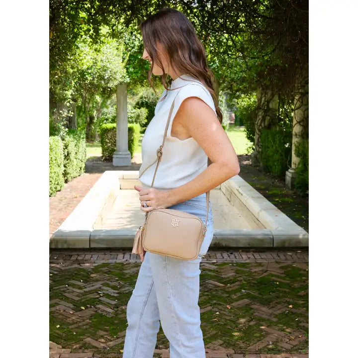 Rylie Crossbody with Tassel Taupe by Caroline Hill