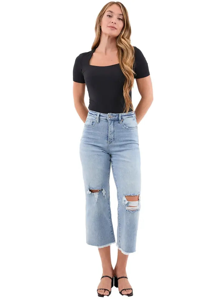 Chloe High Rise Distressed Crop Jeans By RMF