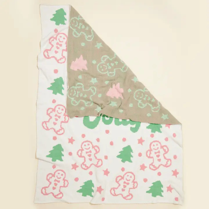 Christmas Holly Jolly Terry Cloth Blanket For Christmas Gift