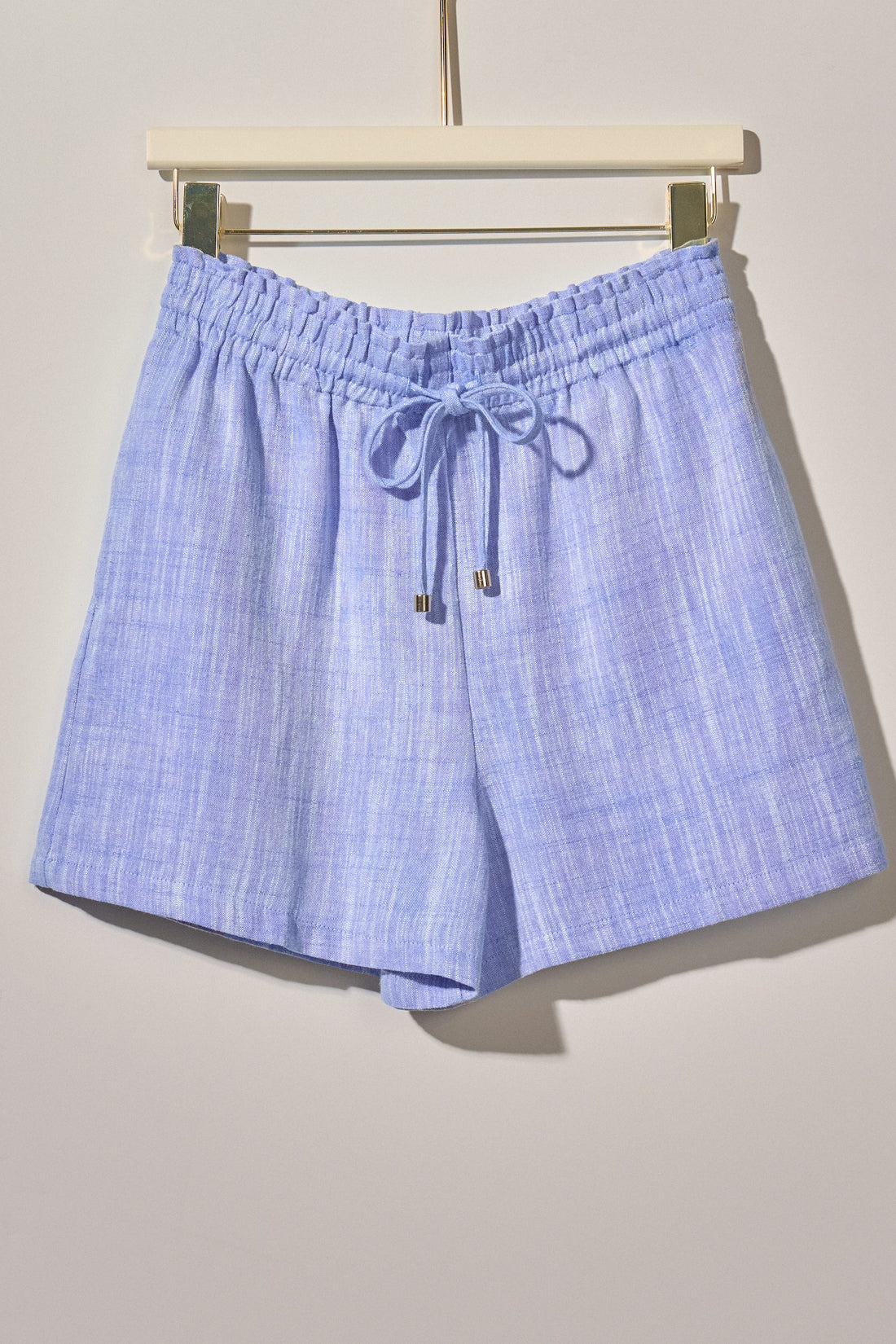 light blue linen lounge shorts women relaxed fit breathable summer shorts