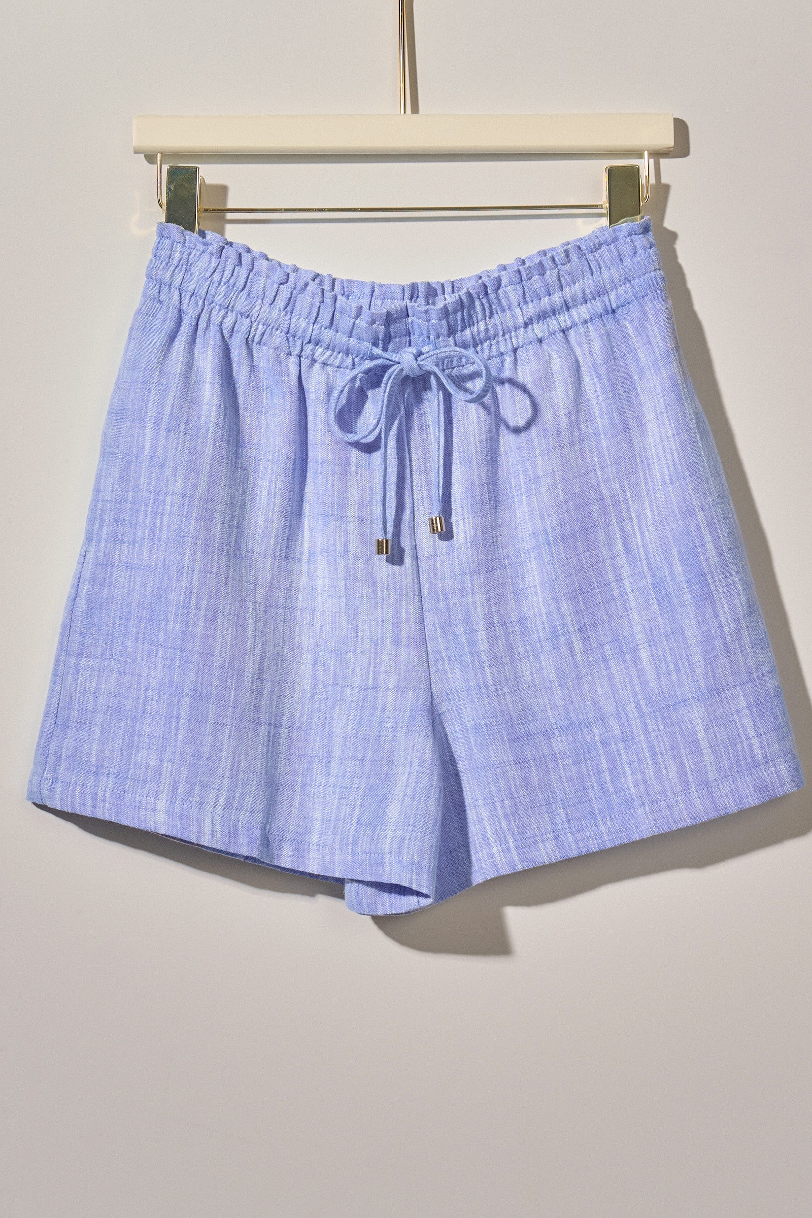 light blue linen lounge shorts women relaxed fit breathable summer shorts