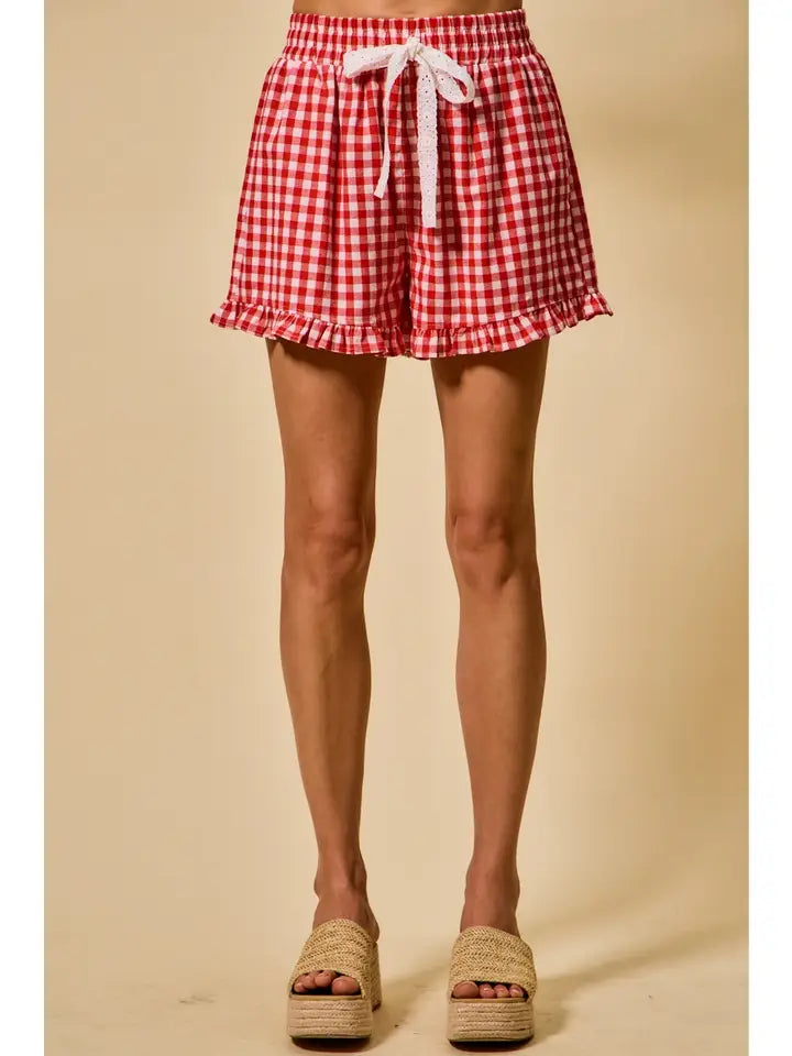 Picnic Ruffle Gingham Shorts By So Me