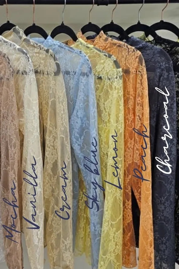 Plus Size Floral Print Lace Long Sleeve Top By jade by jade