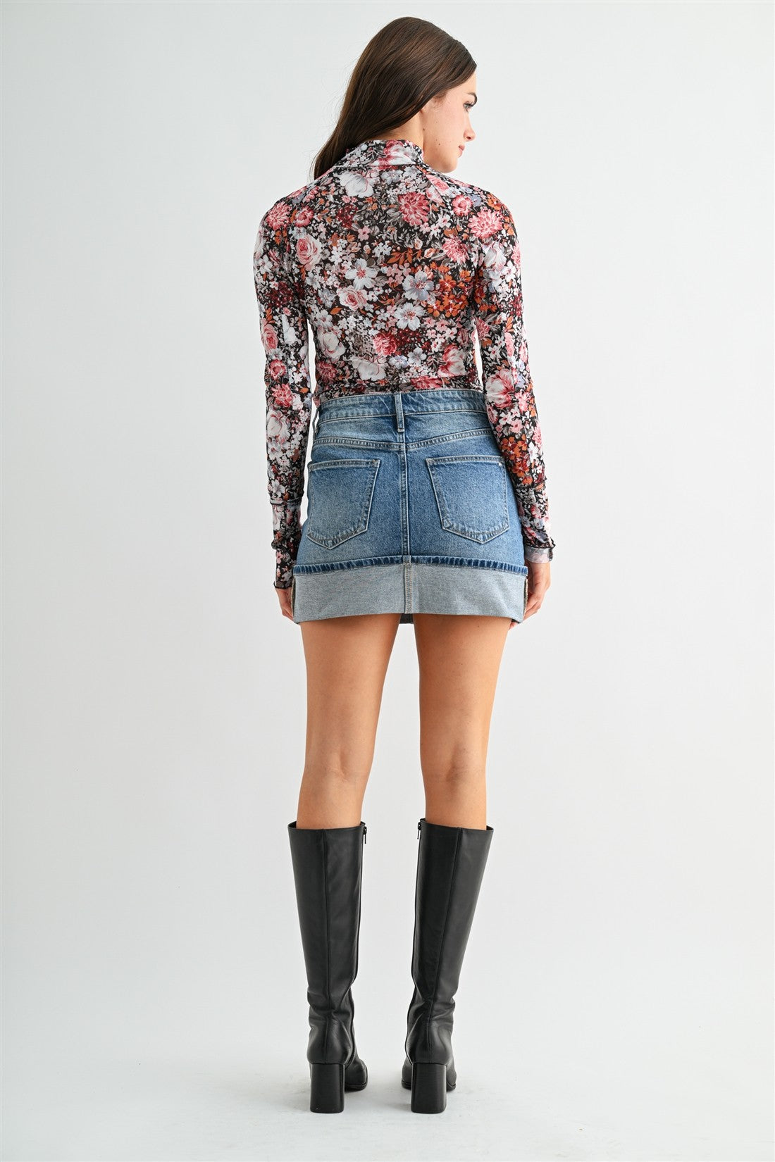 Blue Jean Baby Cuffed Mini Skirt