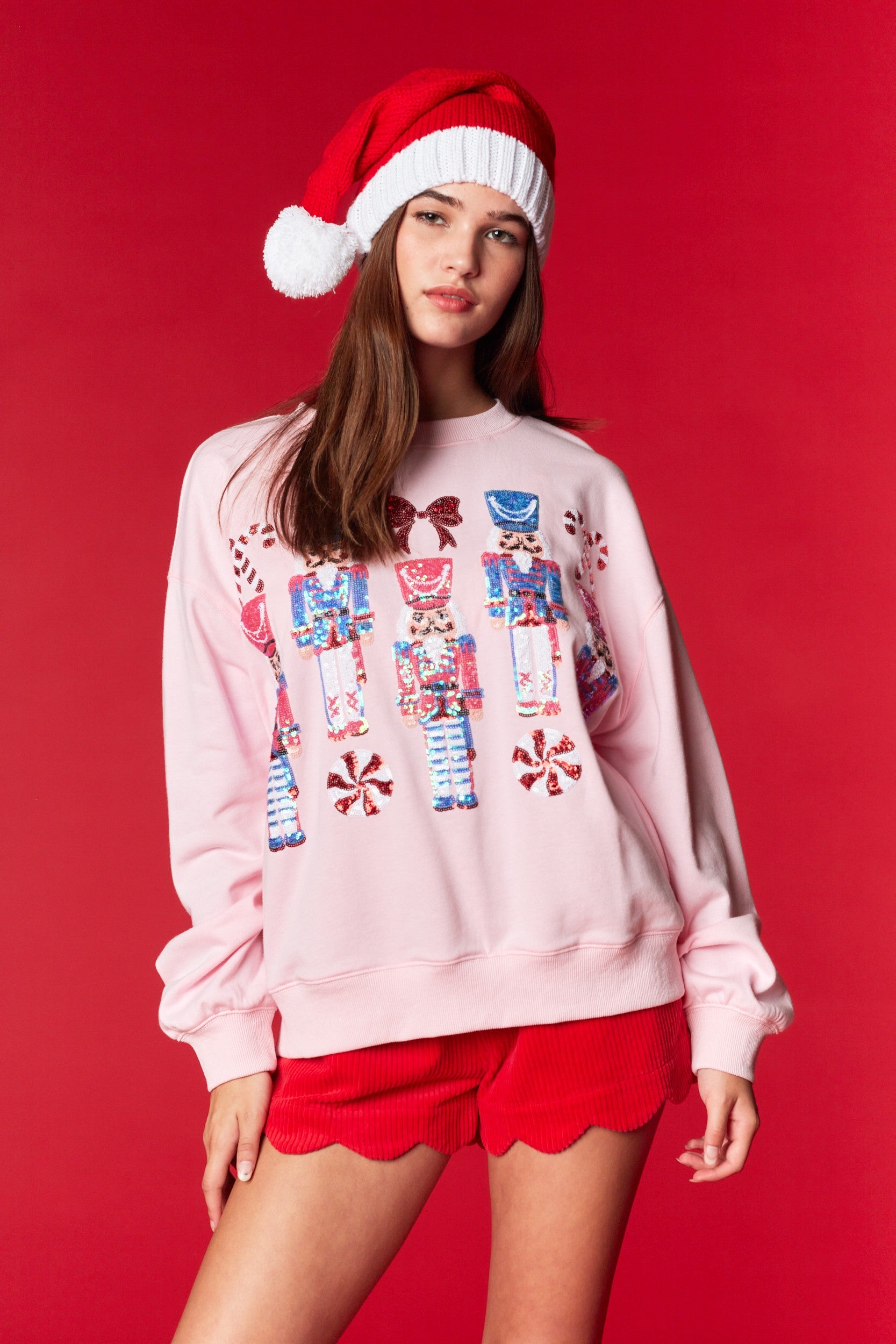 Vibrant Nutcracker Sequin Holiday Sweatshirt By RareRaw