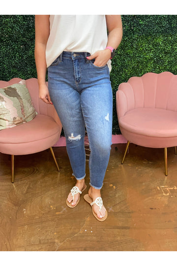 Judy Blue Howdy Embroidered Boyfriend Jeans (Full size run)