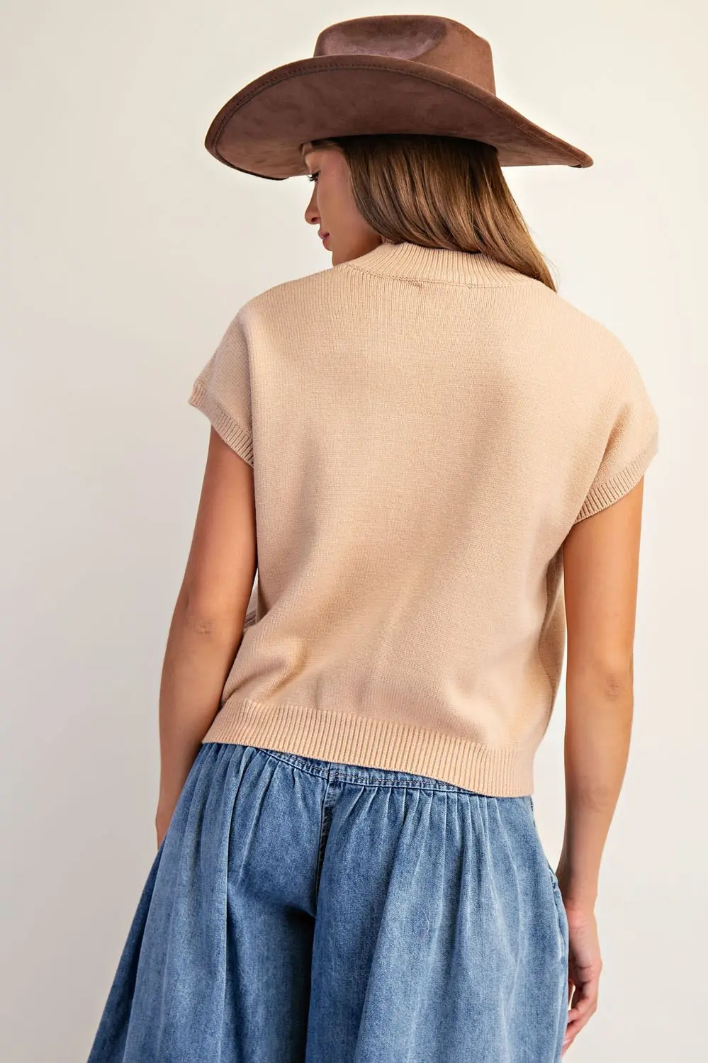 Horseshoe Embroidered Mock Neck Sweater By Eesome