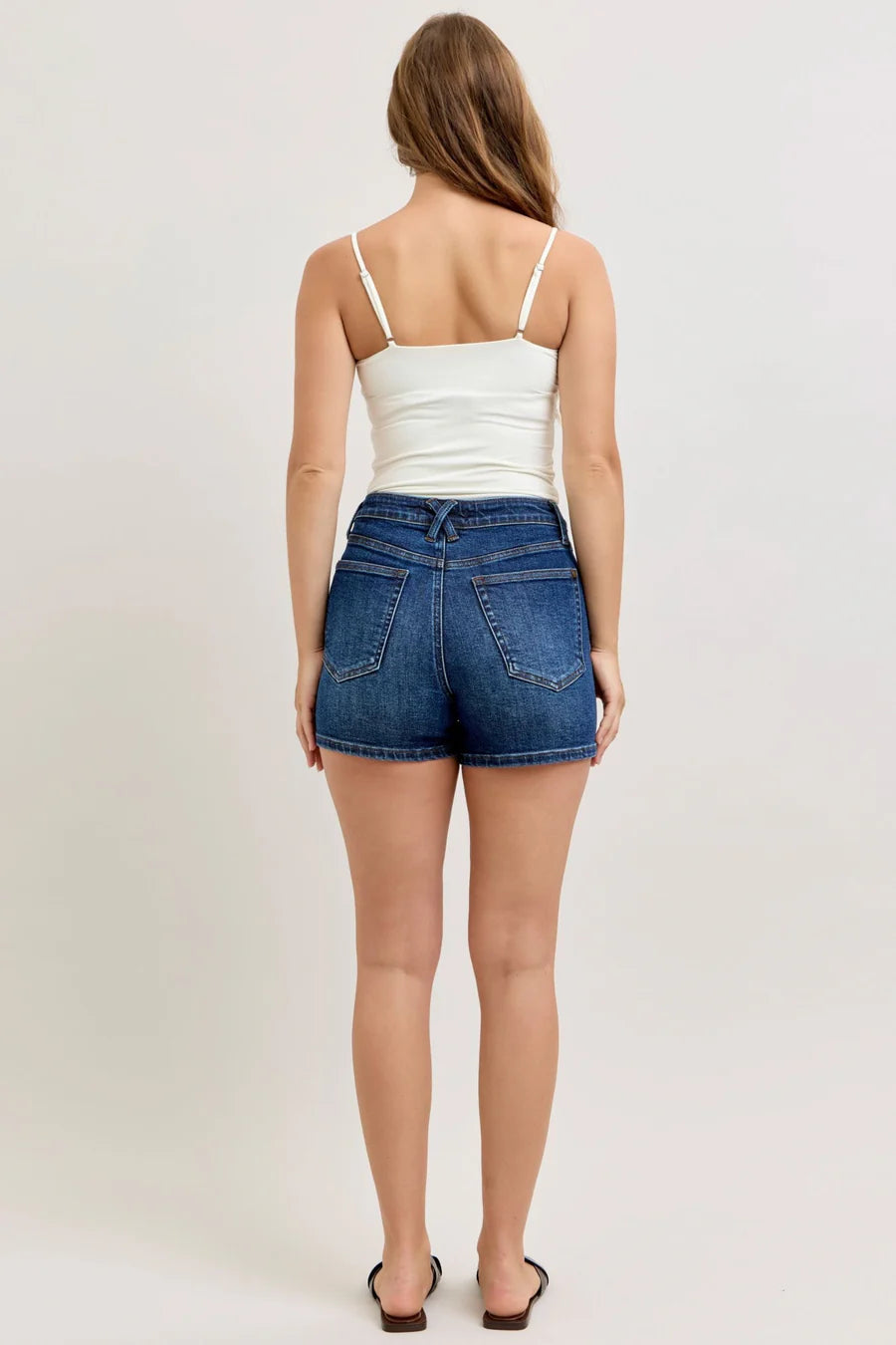 Judy Blue High Waist Tummy Control Slim Denim Shorts Curvy 150351