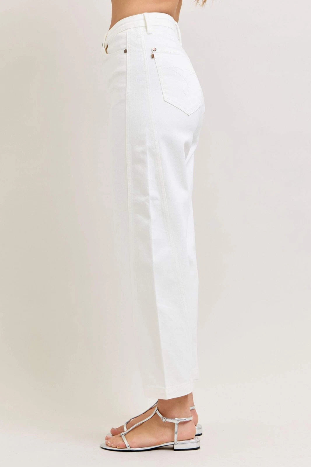 Judy Blue High Waist Rigid Magic White Barrel Denim Jeans 881155