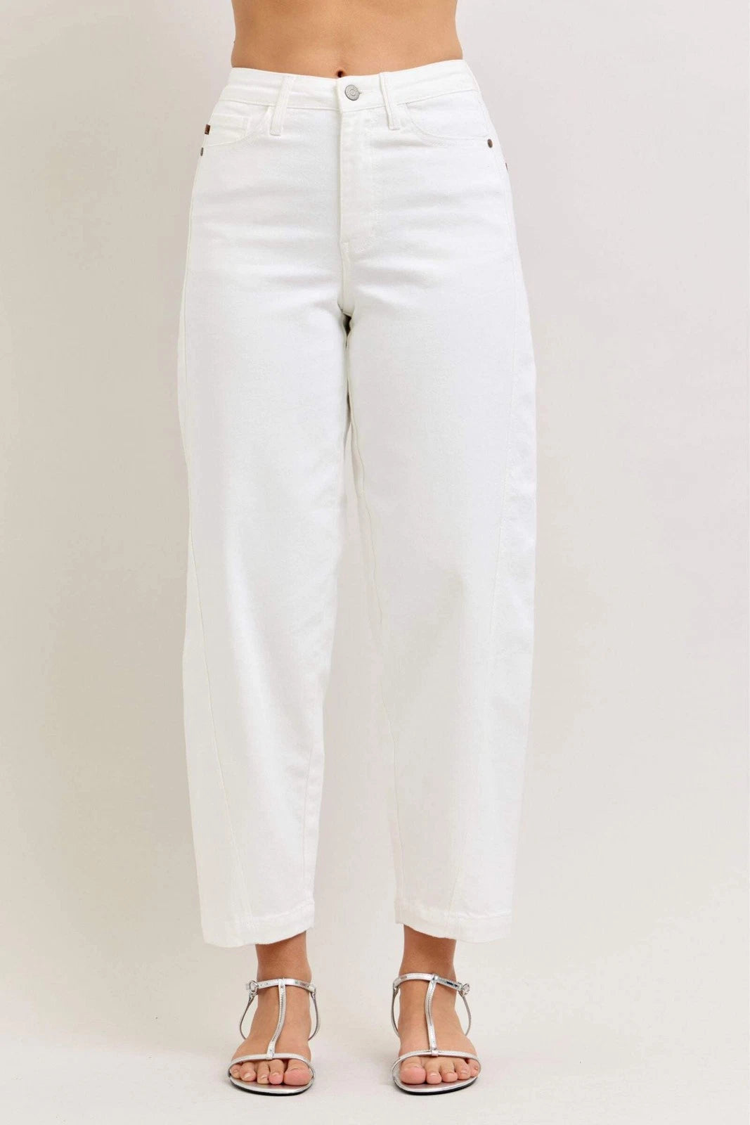 Judy Blue High Waist Rigid Magic White Barrel Denim Jeans 881155