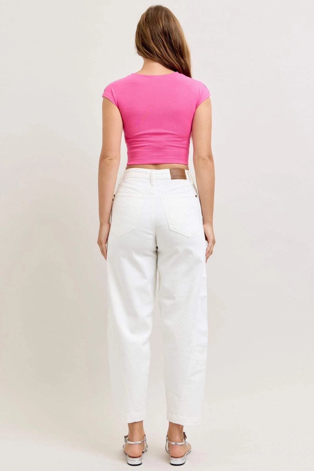 Judy Blue High Waist Rigid Magic White Barrel Denim Jeans 881155