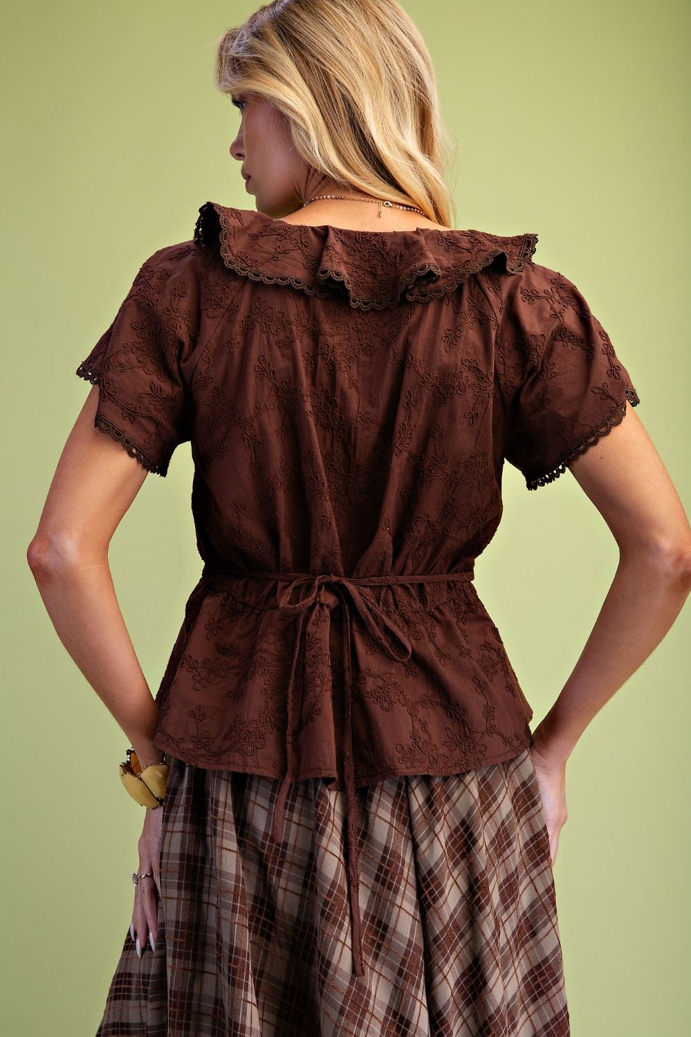 Love in the Details Ruffle Blouse By Easel