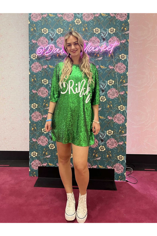 Grinch sequins dress