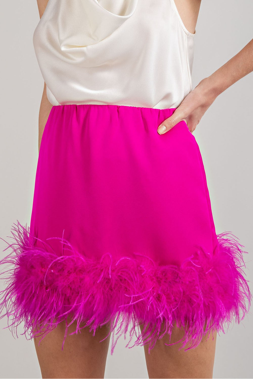 Carnations Feather Mini Skirt