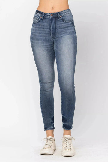 Judy Blue Tummy Control Contrast Wash Skinny Jeans Reg/Plus