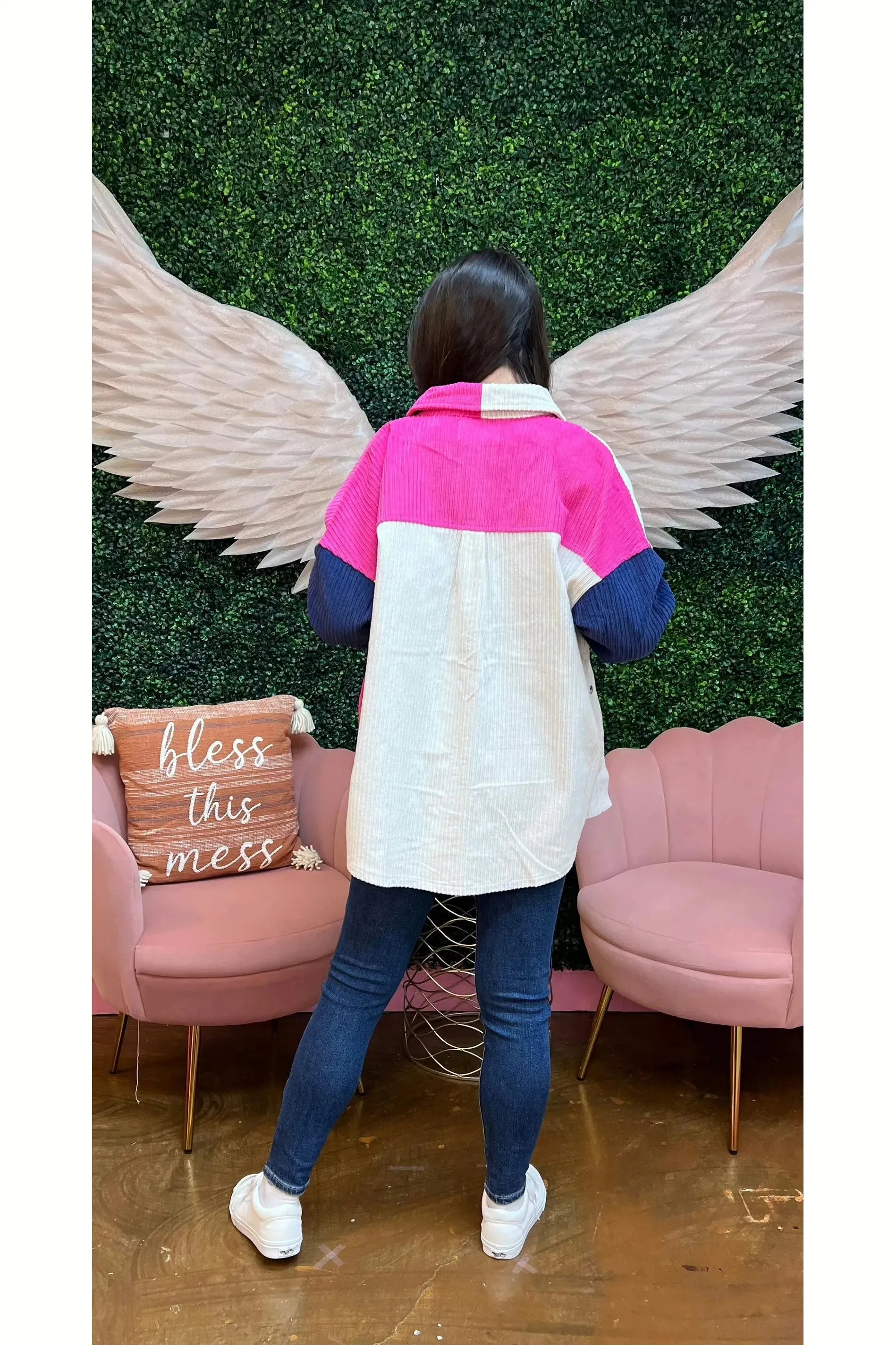 Color block corduroy jacket