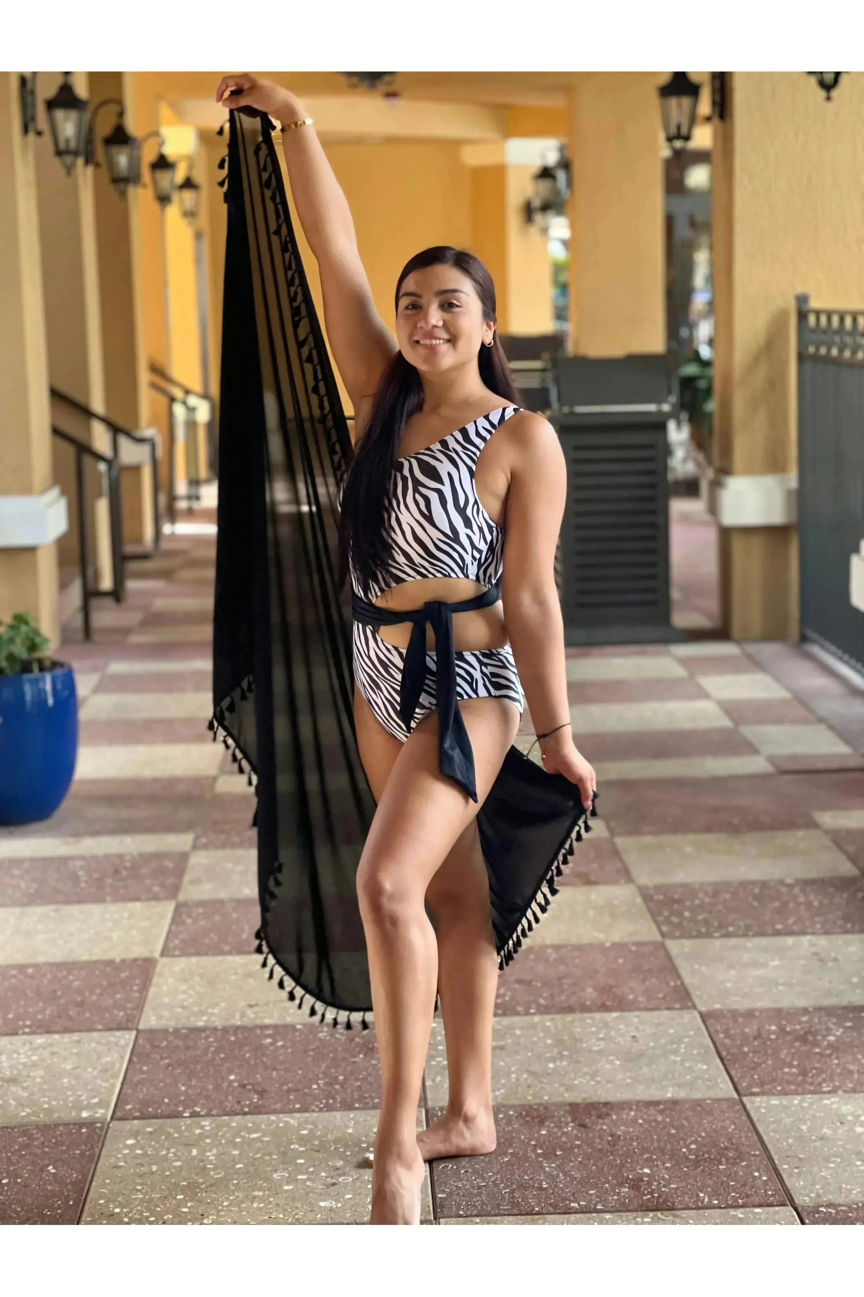 Leopard Cutout One Piece Swimsuit