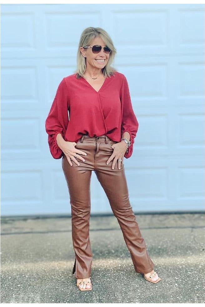 Hidden gem faux leather pants
