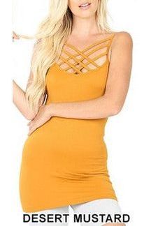 ZENANA PLUS SEAMLESS TRIPLE CRISS-CROSS FRONT CAMI