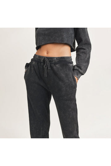 MONO B MINERAL WASHED COTTEN TERRY CUFFED JOGGERS