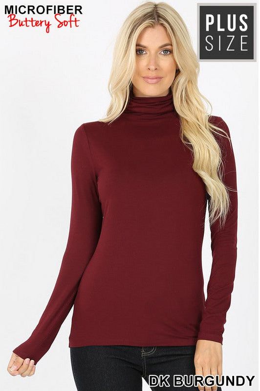 PLUS PREMIUM MICROFIBER MOCK NECK TOP