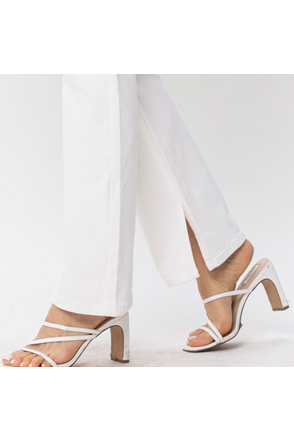 Judy Blue Pure White Hem Slit Bootcut Jeans