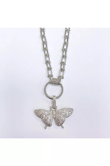 Treasure jewels- clip butterfly necklace