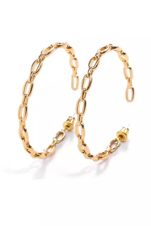 Treasure jewels - Chain hoop earrings
