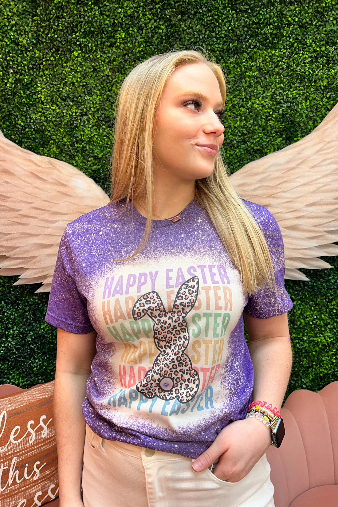 Purple Happy Easter Graphic Tee