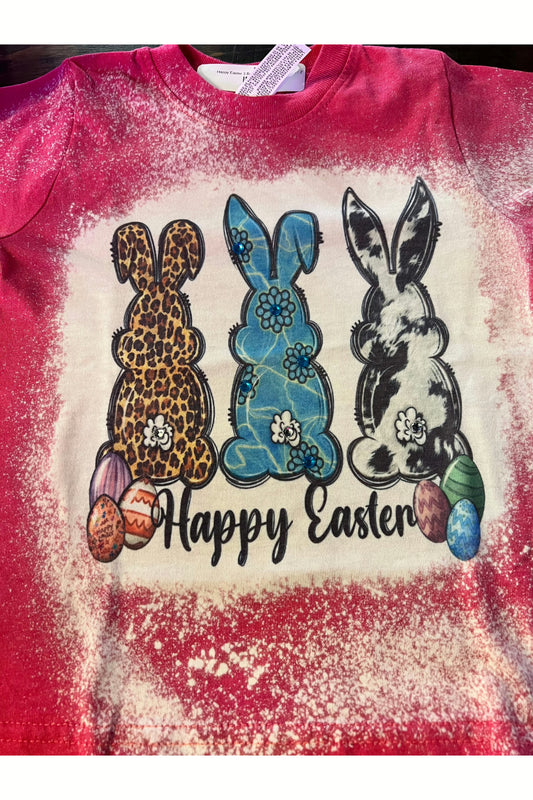 Happy Easter 3 Bunny Graphic Toddler Tee