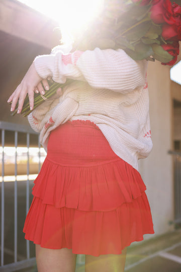 Ruffle Smocked Mini Skirt