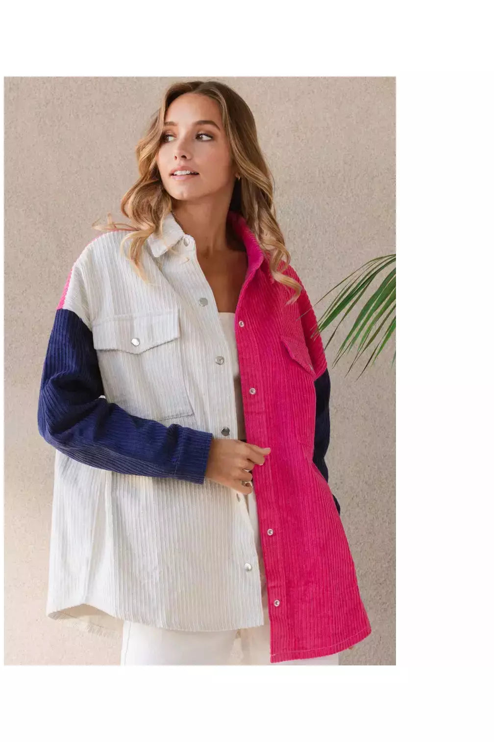 Color block corduroy jacket