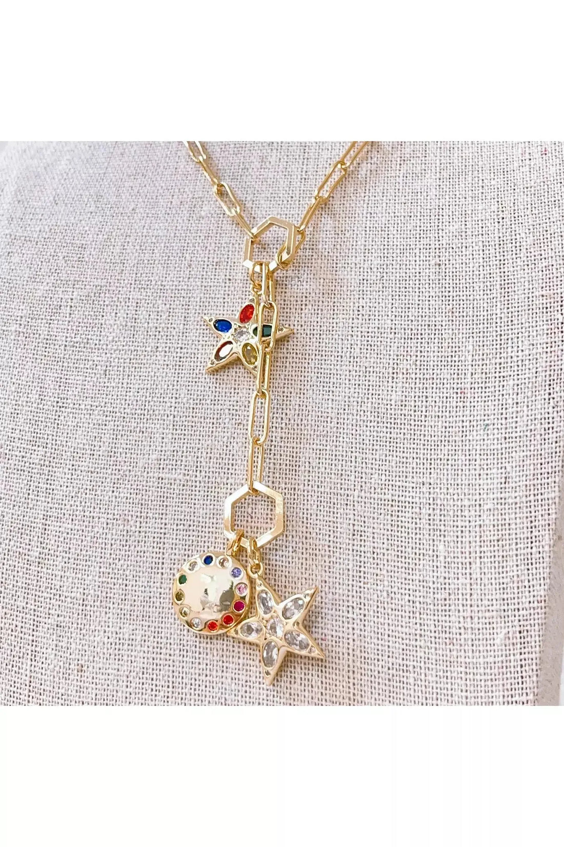 Treasure jewels 'rainbow' star charms necklace