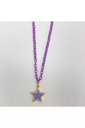 Treasure jewels star purple crystal necklace